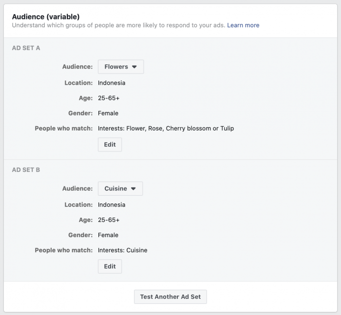 Menggunakan Fitur Split Testing yang Asli dari Facebook Ads